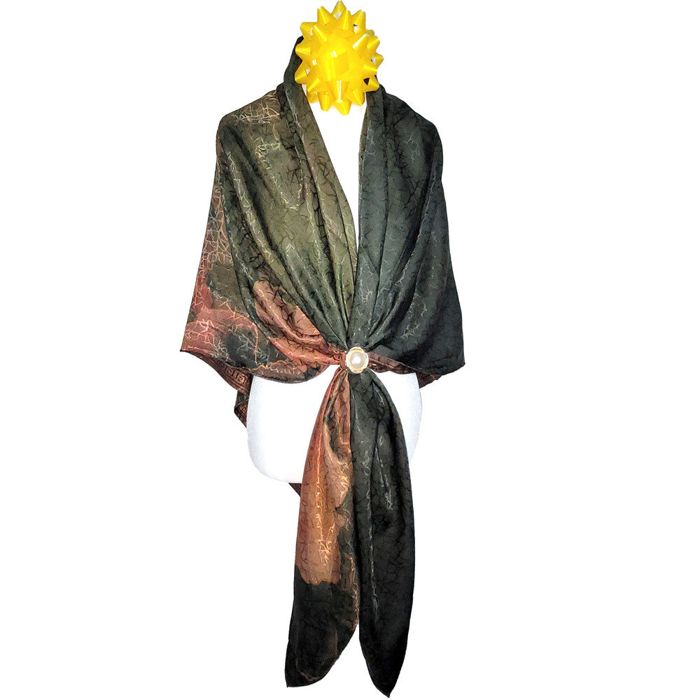 NWT Double Sided Silk Scarf 52"x52" Large Square Shawl Wrap XiangYunSha 3642 - Picture 9 of 10